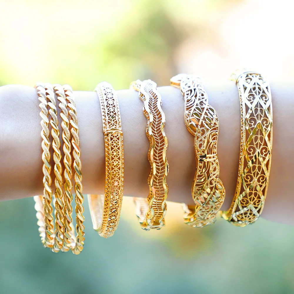 Исламские мусульманские модные золотые роскошные женские браслеты Ближний