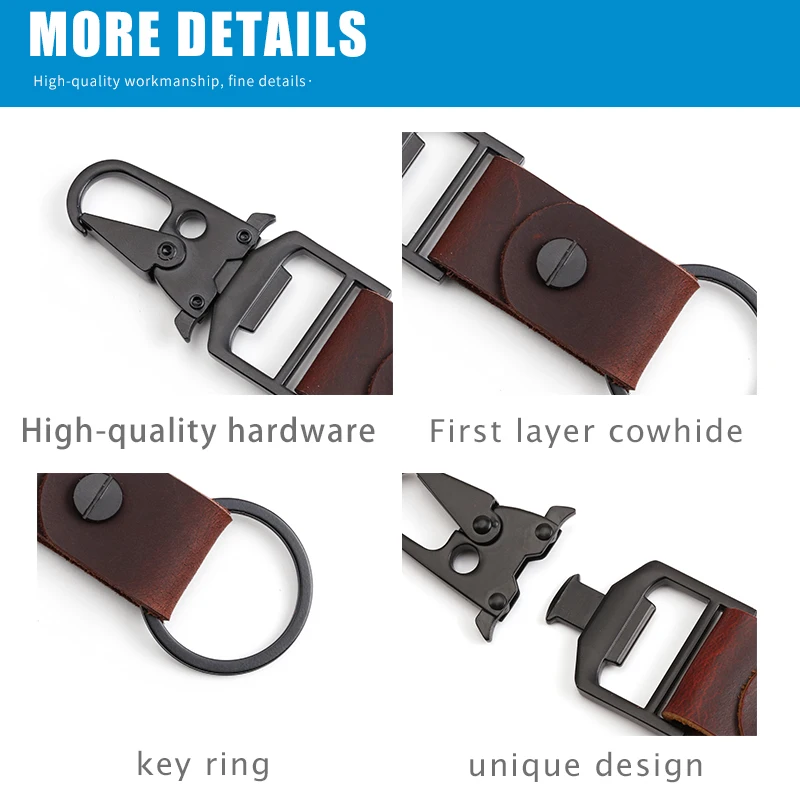 2021 Fashion Outdoor Vintage Leather EDC Bottle Opener Keychain Holder Luxury Multifunction Aluminum Smart Carabiner Keychains | Багаж и