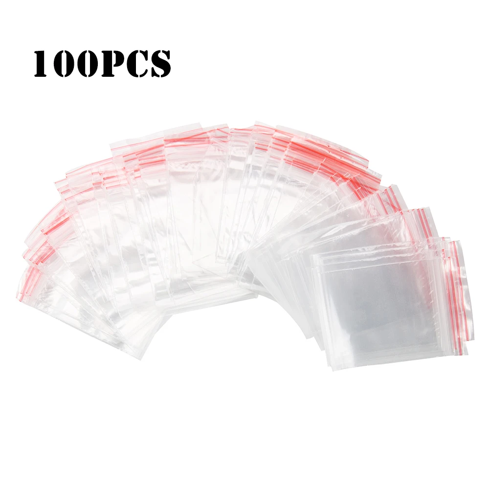 

100pcs Resealable Zip Lock Bags Plastic Transparent Packaging Poly Ziplock Bag Self Seal Clear Food Storage Package Fresh Bag