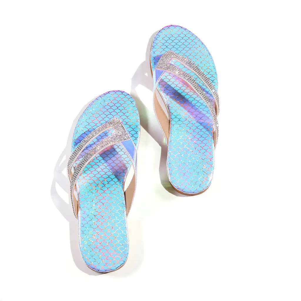 

Women's Slippers Sandals Flip Flops 2021 Fashion Crystal Bohemia Beach Casual All-match Comfortable Slippers Shoes Plus Size