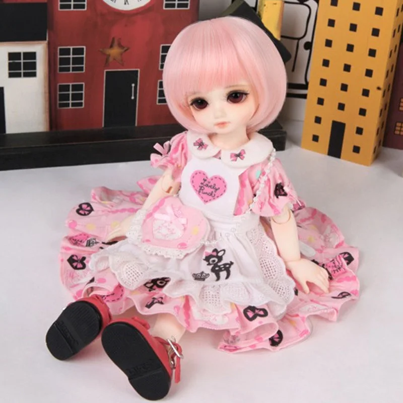 1/3 1/4 1/6 1/8 Bjd парик высокая температура короткий розовый провод SD для BJD кукла