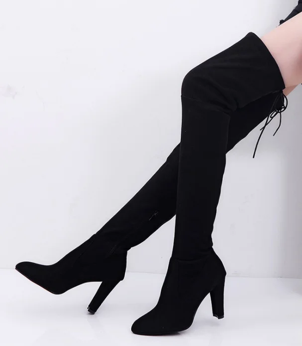 Размера плюс 34-43 2018 новая обувь женские ботинки женская на высоком каблуке