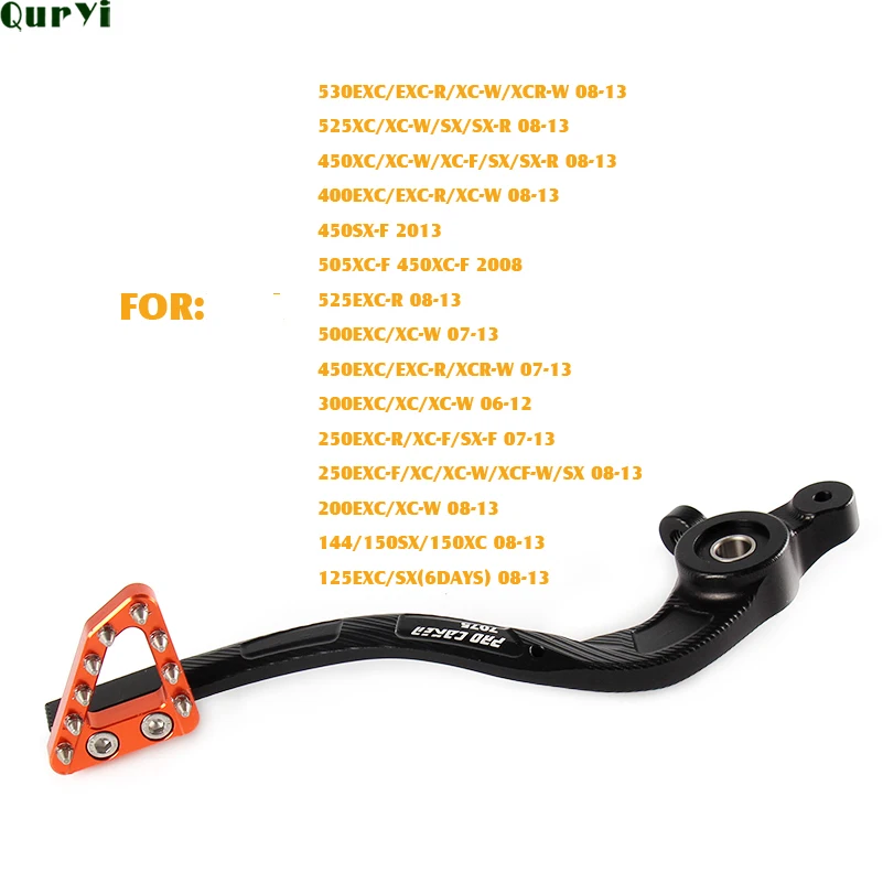 

Задняя Тормозная педаль CNC для SX SXF EXC 125-530 08-15, Кроссовый мотоцикл, бесплатная доставка
