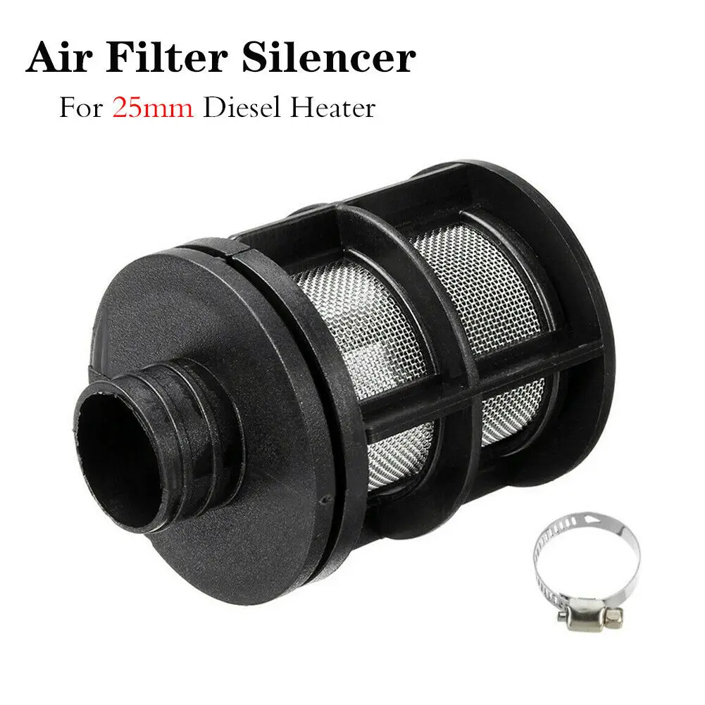 

Воздушный фильтр из металла и пластика, 25 мм, воздухозаборный фильтр и зажим для дизельного нагревателя Eberspacher Webasto с воздухозаборными трубк...