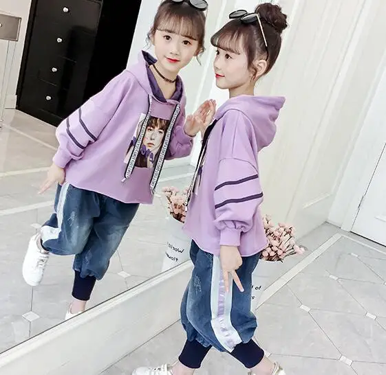 Осенняя одежда для девочек Новинка 2019 года красный костюм в западном стиле