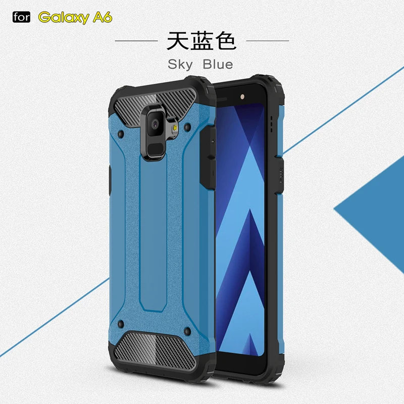 Blue Для samsung Galaxy A6 A 6 Plus Jean Hybrid противоударный бронированный чехол SM-A600FN/DS SM-A605FN/DS бампер чехол s J8 полное покрытие - Цвет: Blue