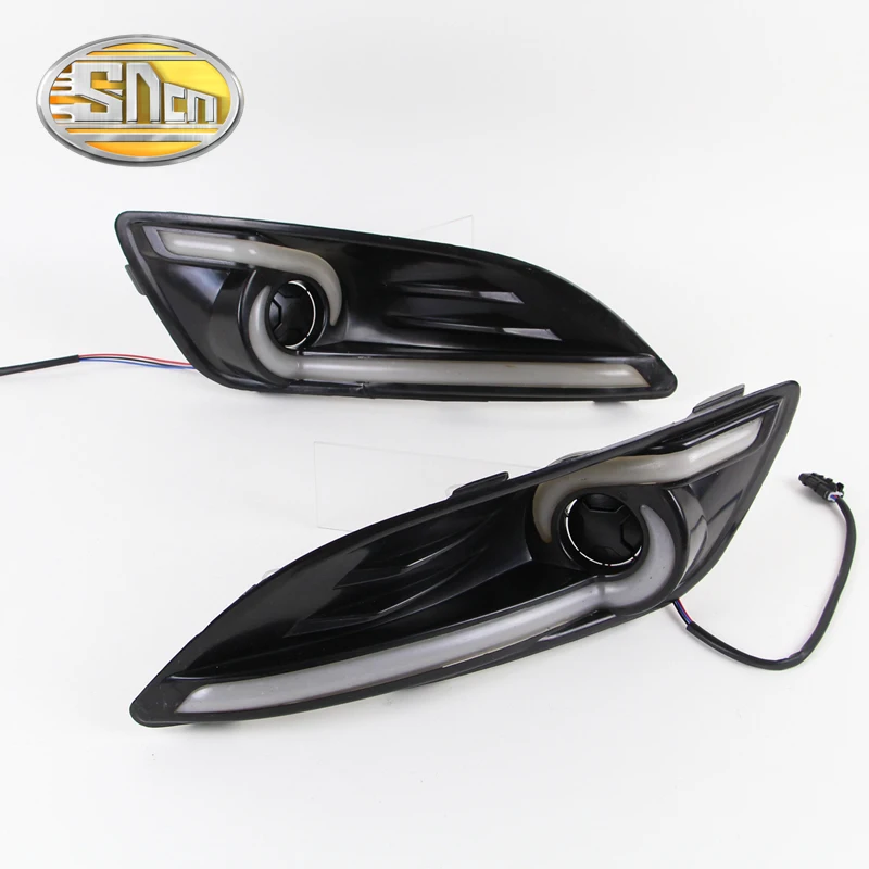 Светодиодсветодиодный дневные ходовые огни SNCN для Ford Fiesta 2013 2014 2015 2016 DRL крышка