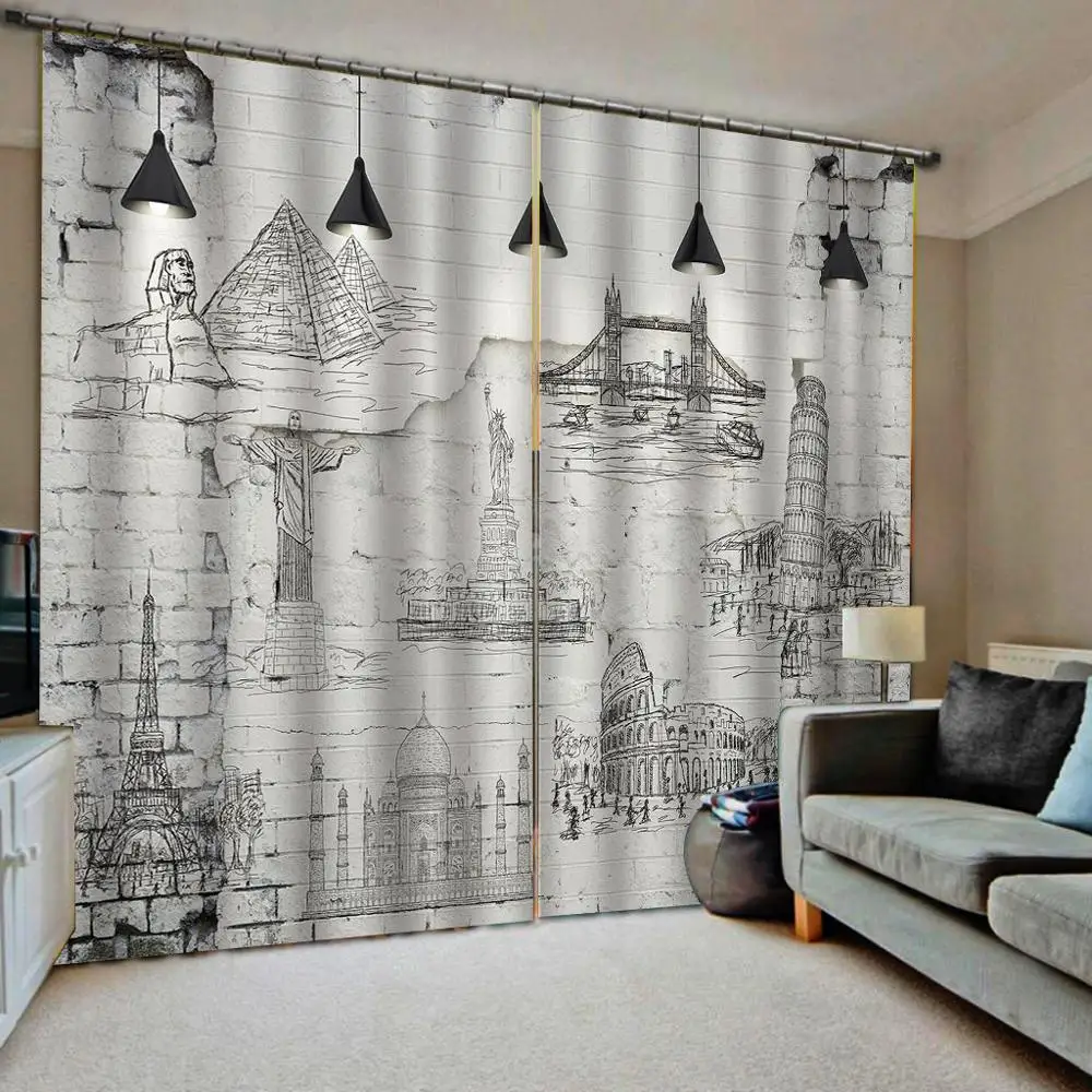 

Sexy romance Curtains Decoration European 3D Curtains For Living room Blackout curtains