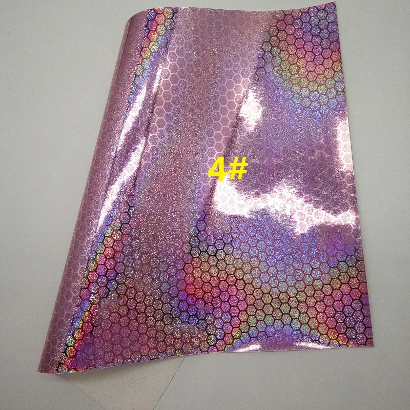 Розовая блестящая ткань металлическая искусственная сотовая синтетическая кожа