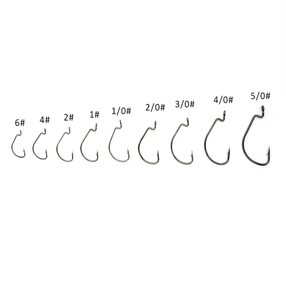 

100pcs/box Fish Hook High Carbon Steel Barbed 6#-5/0# Fishing Hook carp fishing Worm Pond Fishing Bait Holder Jig Hole Pesca