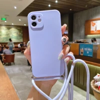 Necklace Lanyard Phone Case For Samsung Galaxy Note S21 Plus S20 Ultra S10 Plus A52 A72 A51 A71 Strap Cord Chain Cover