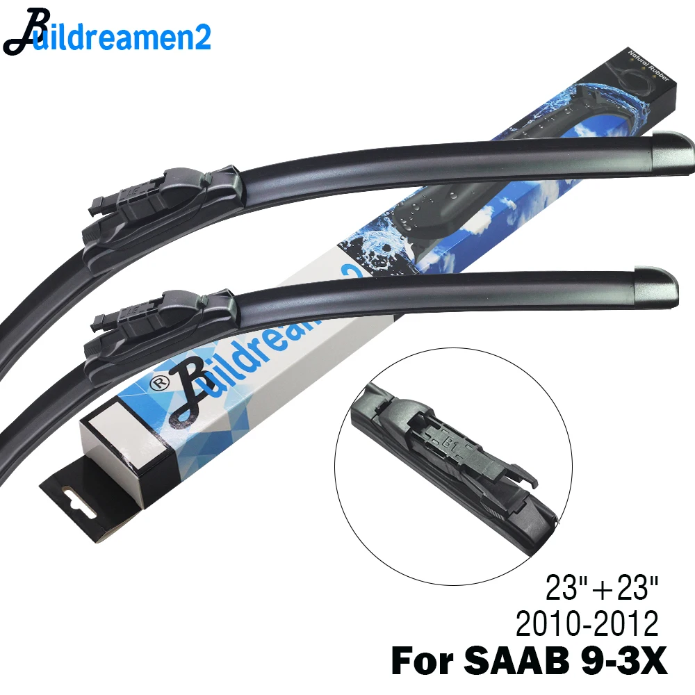 Щетка стеклоочистителя Buildreamen2 2 шт. резиновая щетка для переднего SAAB 9 3X Fit Pinch Tab Arms