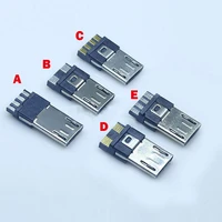 10pcs 2pin4 pin micro usb jack usb plug male connector port jack tail sockect plug terminals for samsung huawei diy
