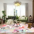 2021 новый модный современный свежий абстрактный акварельный розовый цветок для гостиной прикроватный коврик для спальни напольный коврик на заказ