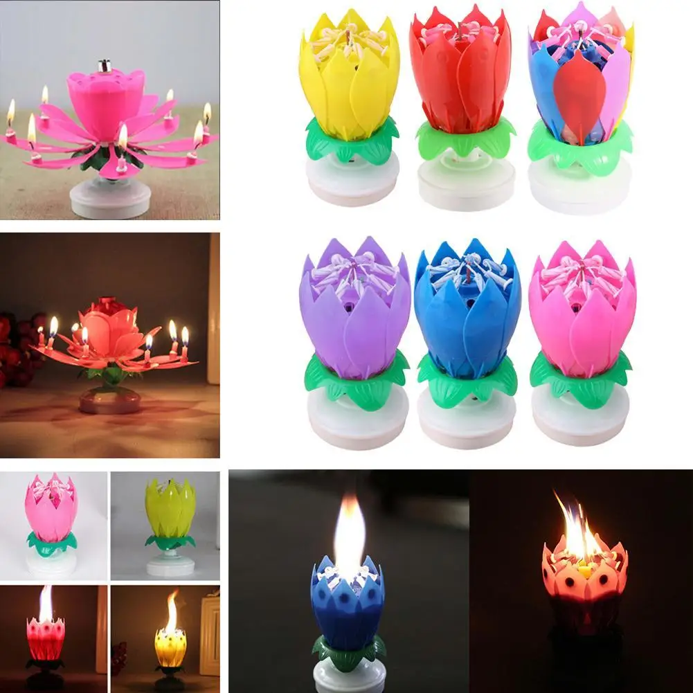 2017 Романтический музыкальный цветок лотоса С Днем Рождения Подарок Музыка