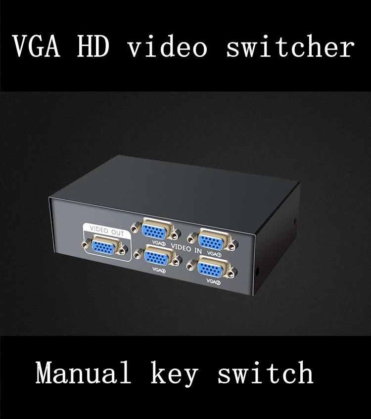 VGA коммутатор 4 порта SVGA видео 4*1 HD усилитель сигнала разветвитель широкий экран 1
