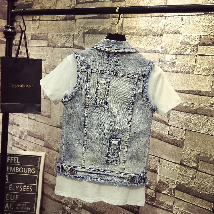 Женский жилет с вышивкой и блестками повседневный для студенток весна лето 2019|vest