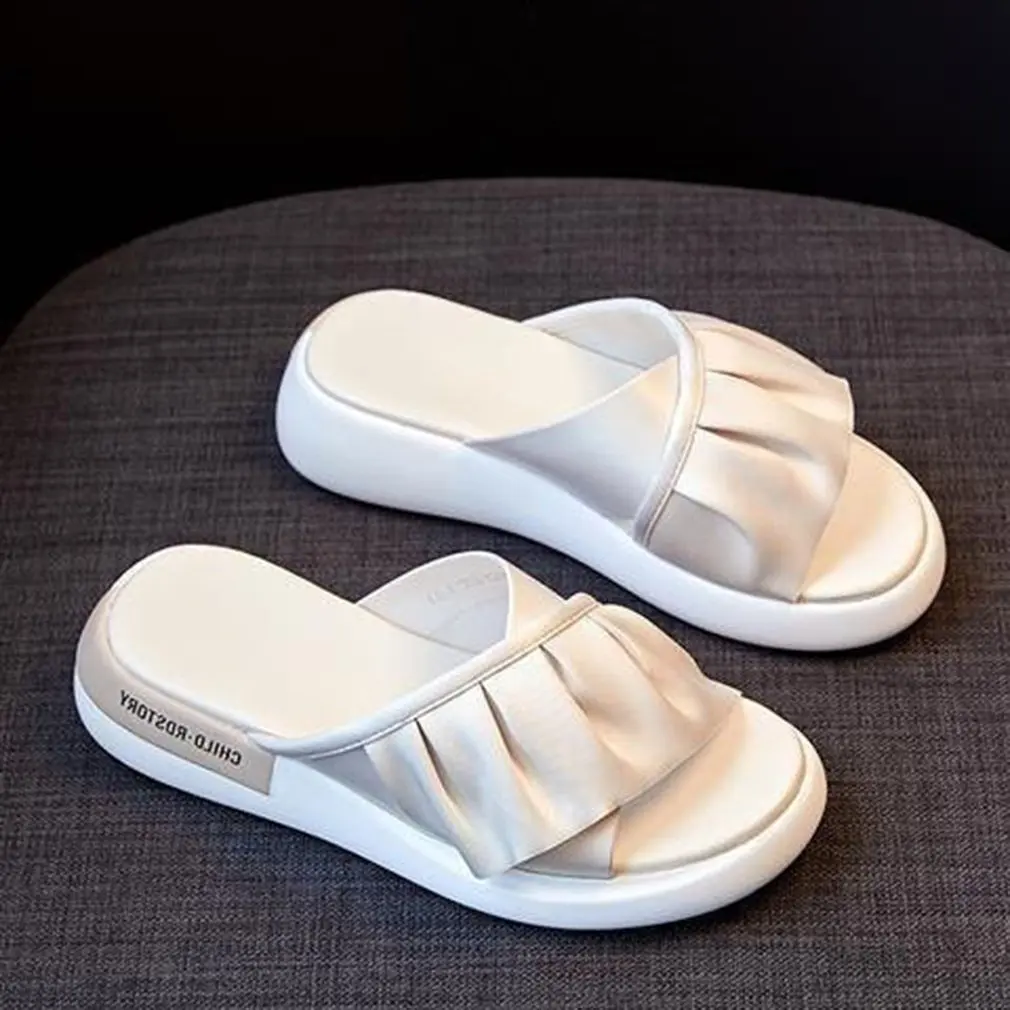 

New Women 5cm Thick Platform Slippers Summer Beach Soft Sole Slide Sandals Leisure Men Ladies Indoor Bathroom Anti-slip Shoes