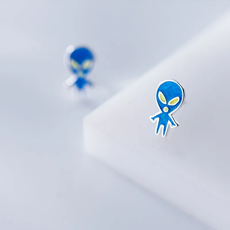 Женские серьги пусеты Trustdavis синие Серьги из стерлингового серебра 925 пробы