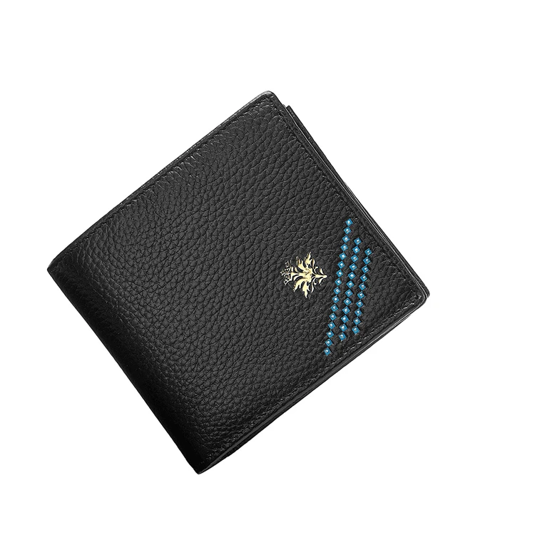 Роскошный кошелек из 100% натуральной кожи комбинированный модный короткий