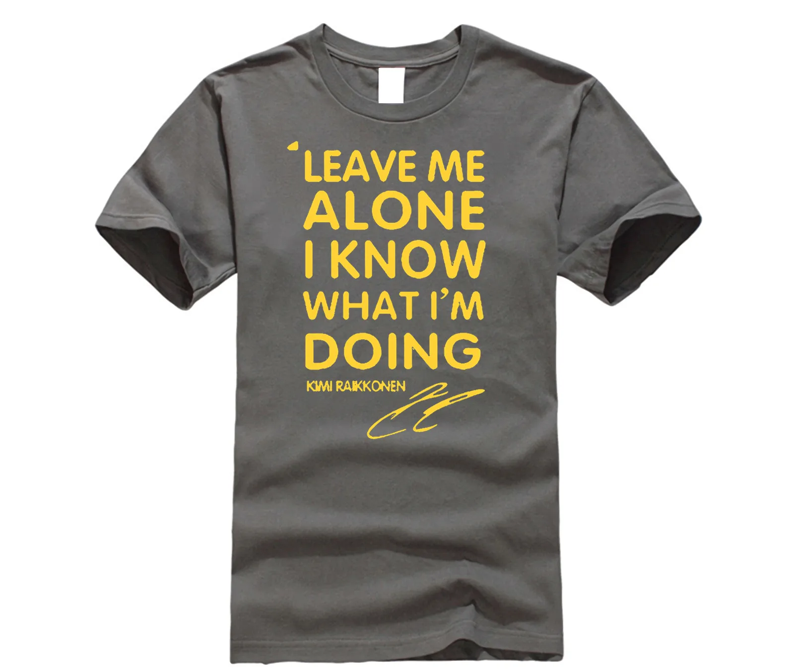 Летняя модная мужская футболка KIMI RAIKKONEN с надписью Leave Me Alone I Know в стиле хип-хоп