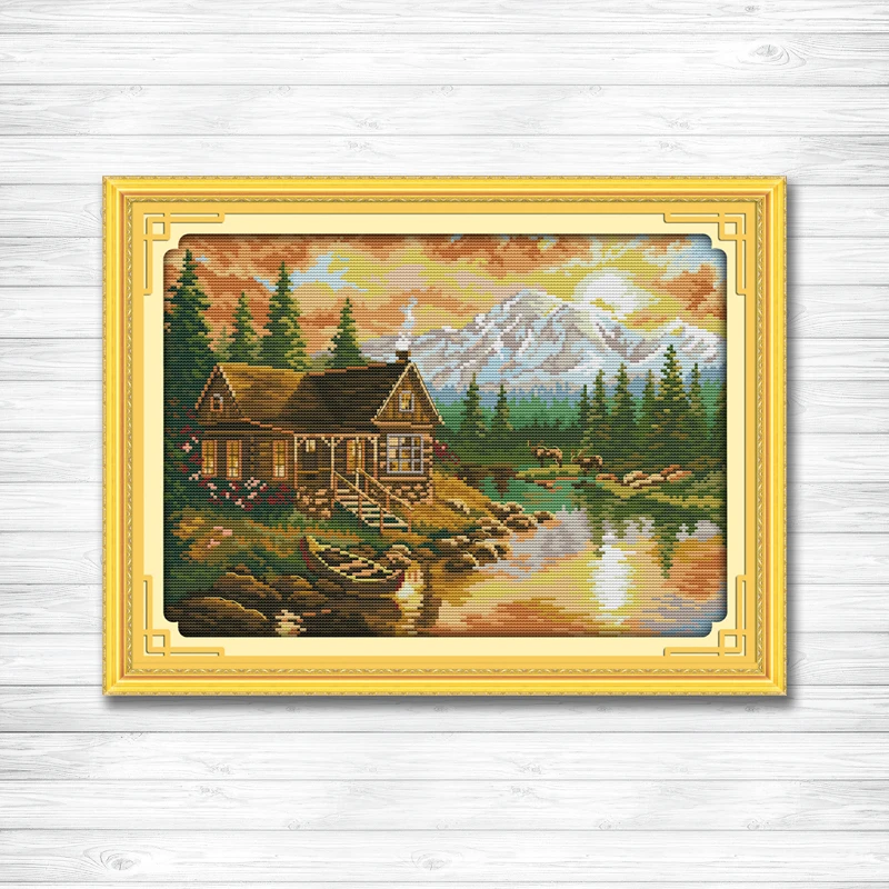 Набор для вышивки крестиком с изображением заката 11CT DMC 14CT домашнее