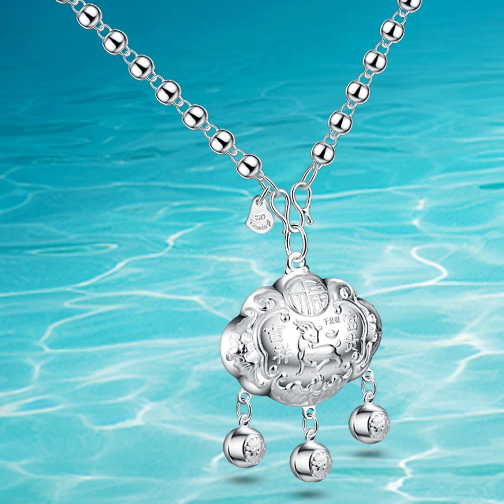 Подлинное твердое ожерелье из стерлингового серебра 925 пробы с подвеской в виде