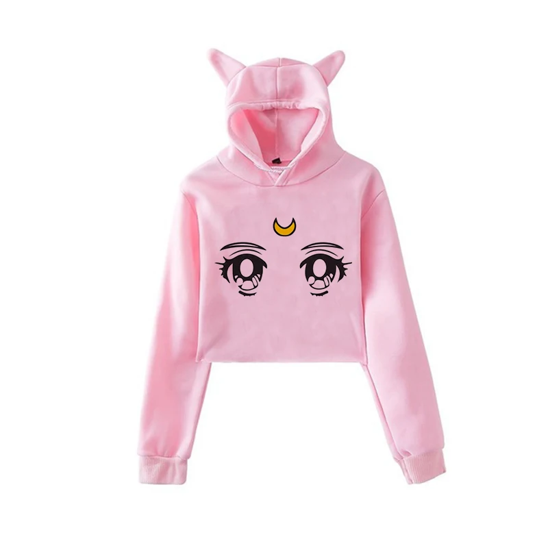 Сейлор Мун Харадзюку Толстовка корейский стиль ulzzang kawaii 90s мультфильм одежда пуловеры новые негабаритные с капюшоном уличная