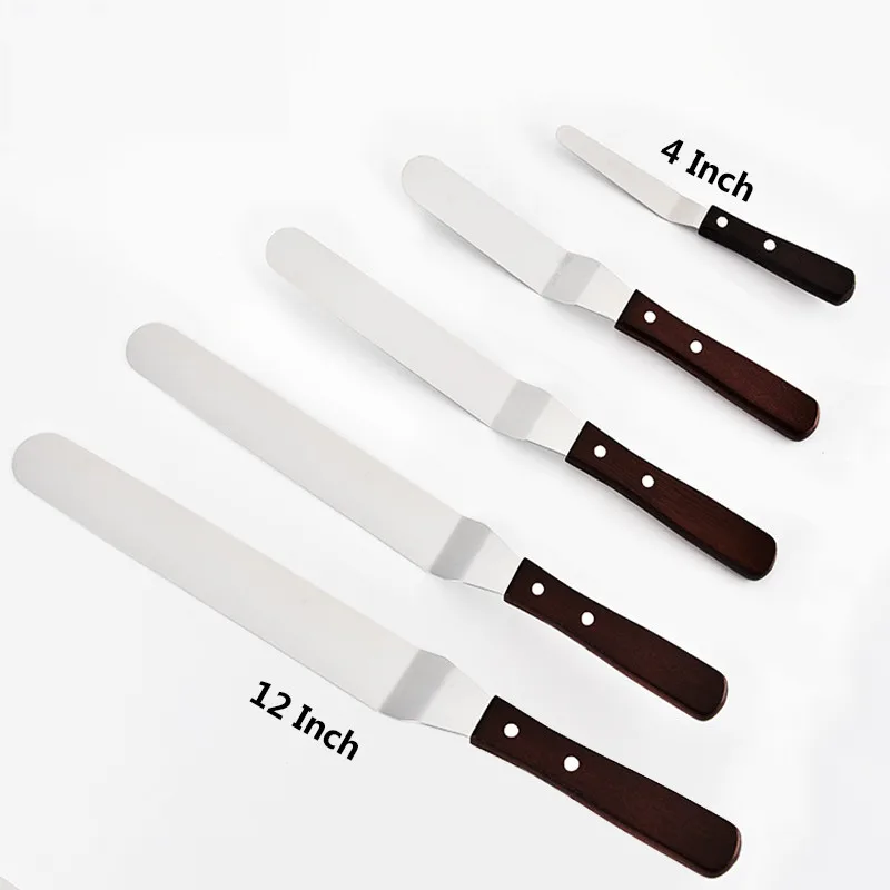 4/12 дюймов шпатель Нержавеющая сталь скребок нож для кремового торта форма