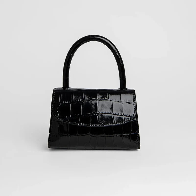 

Women PU Crocodile Pattern Retro Handbag 2021 French Simple Fashion One Shoulder Or Diagonal Small Square Bag 192