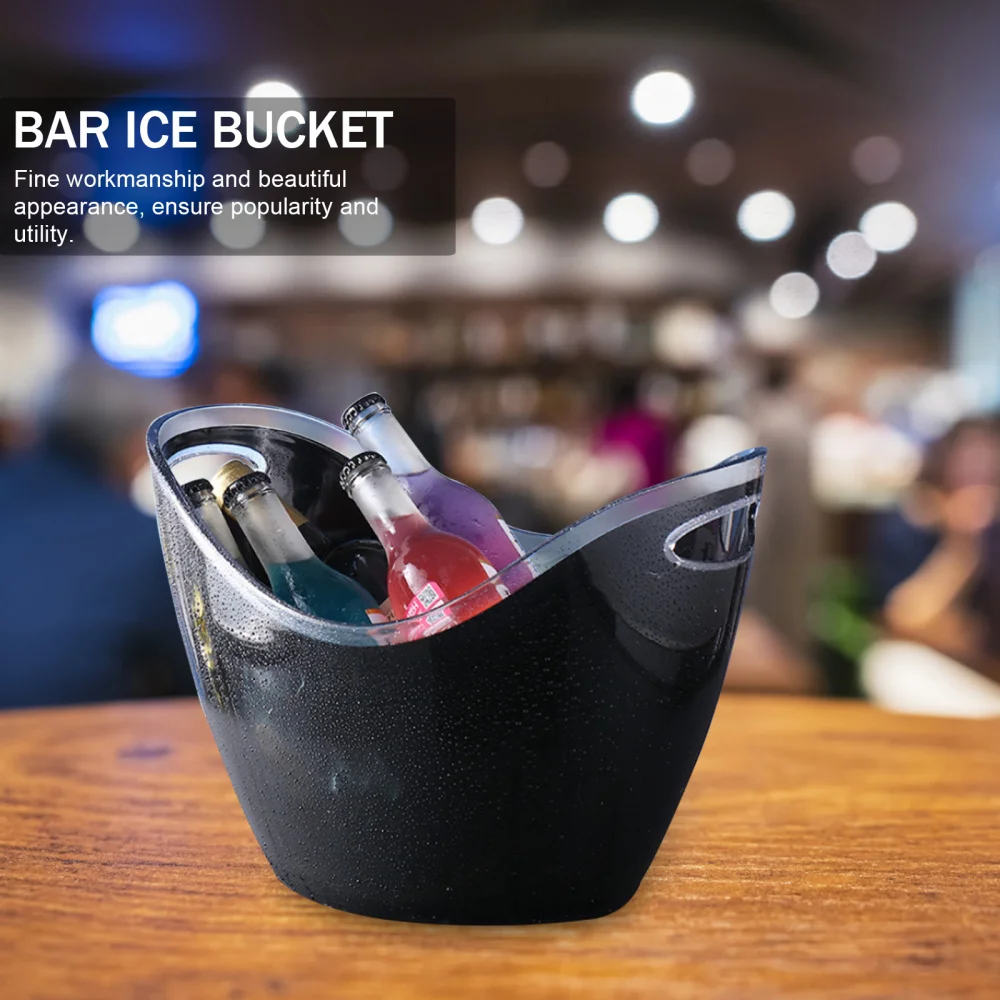 

1Pc Portable Champagne Holder Acrylic Durable Ice Container Black