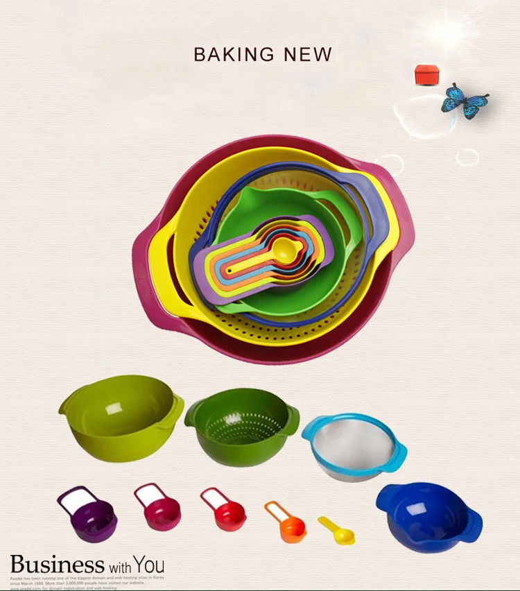 10 шт./компл. мерная чашка с ложкой набор миска для смешивания Матрешка Пластик