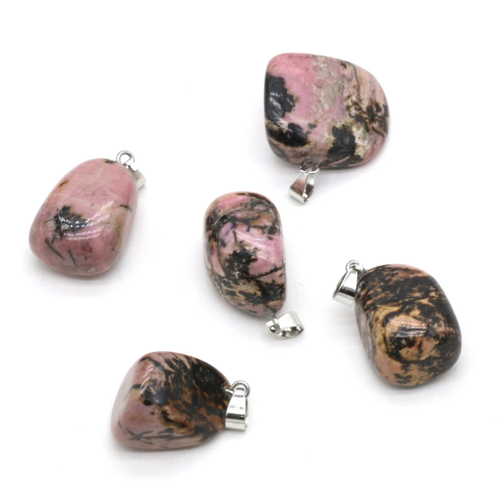 

Natural Irregular Stone Pendants Polished Black Rhodochrosite Stone Necklace Accessories for Jewelry Making Crystal Charms