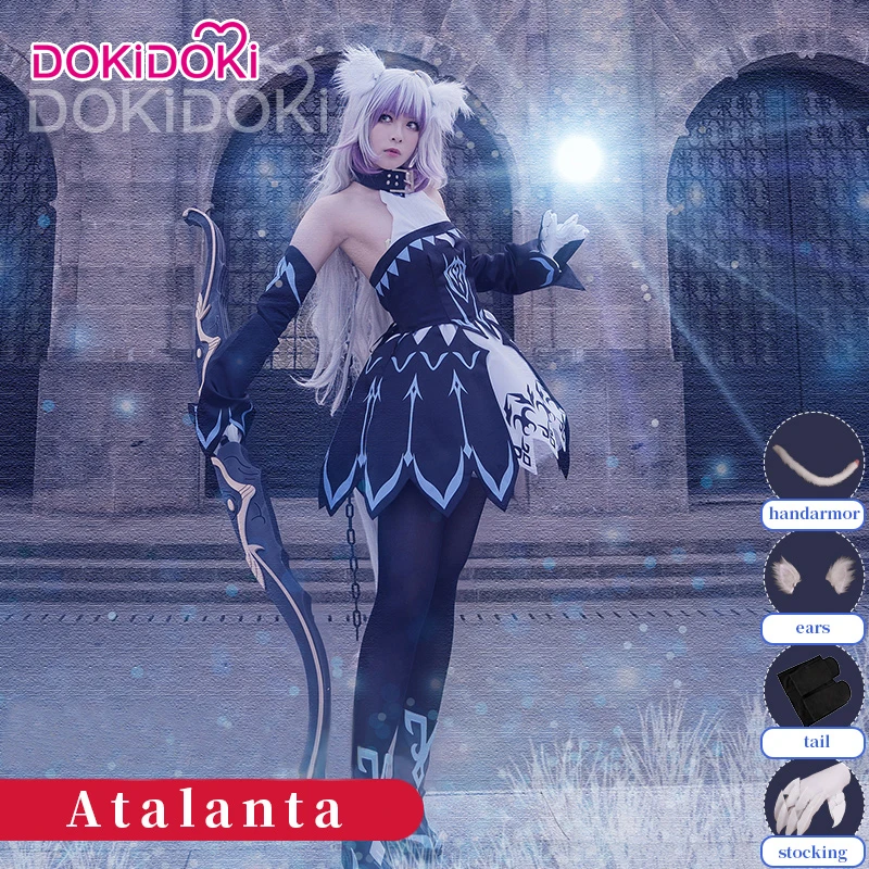 DokiDoki Fate/Grand Order Atalanta Косплей Костюм Аниме игра Fate женское зеленое платье костюм на