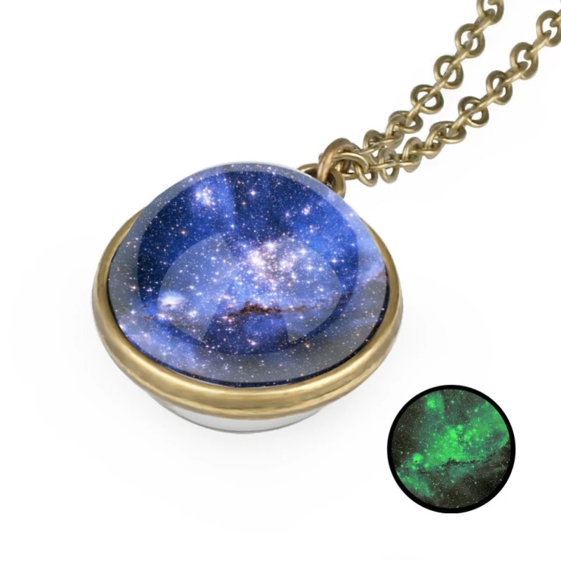 Ожерелье светящееся в темноте система Галактики двухстороннее ожерелье со