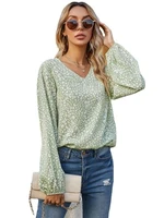 independent 0 station 2 22 early spring v collar head long sleeved chiffon printed ol style blouse