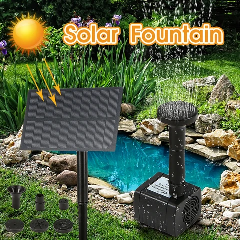 Мини-фонтан на солнечной батарее, птица на солнечной батарее ванная фонтан, с панелью, для самостоятельной сборки, для украшения сада, настенный подключаемый насос