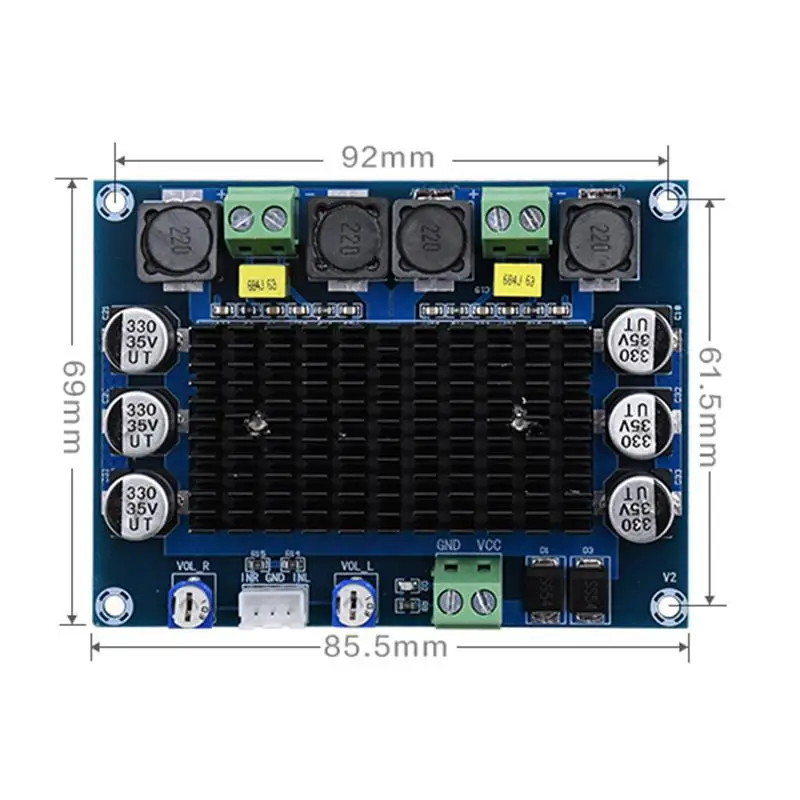XH A113 TDA7498 100 Вт + 2 0 канальный стерео цифровой усилитель мощности|Детали и
