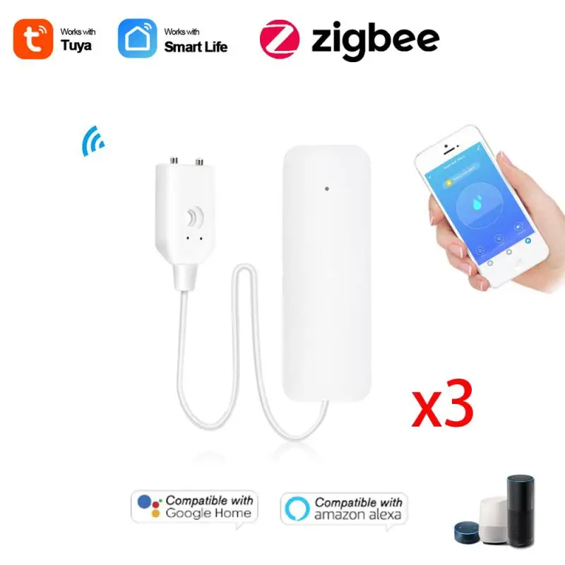 

Датчик утечки воды Zigbee Tuya, Wi-Fi, совместим со звуковым сигналом
