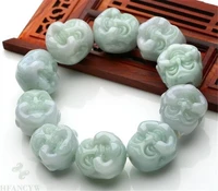 20mm natural jadeite carved buddha beads mala bracelet handmade meditation religious buddhism spirituality