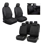 Универсальные чехлы для автомобильных сидений, 1 шт., 2 шт., 5 шт.компл., Кожаная подушка для сидений, износостойкий черный чехол, автомобильные аксессуары