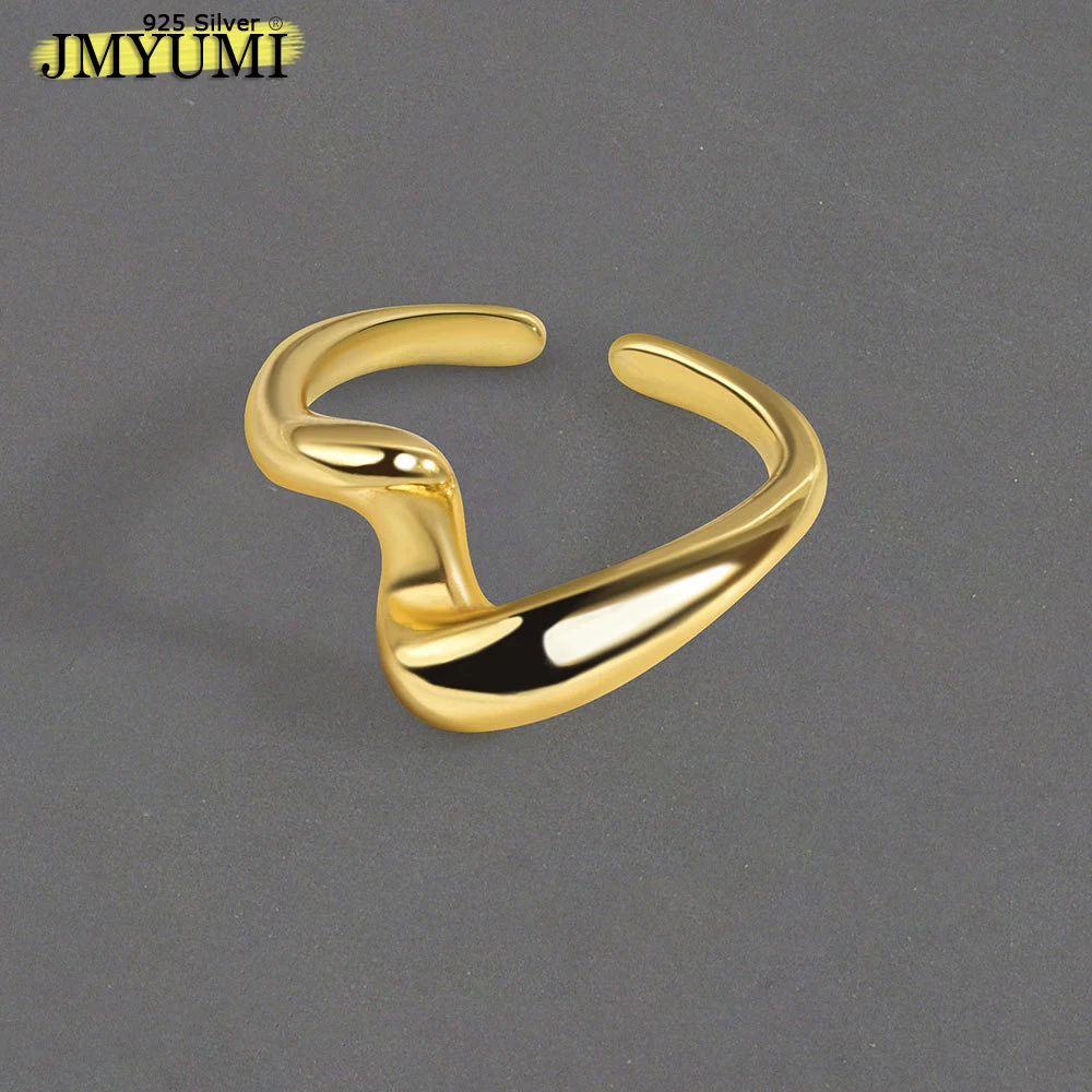 

JMYUMI 925 Sterling Silver Open Rings Twist Retro Geometric Multilayer Handmade Wedding Jewelry for Women Adjustable Anillos