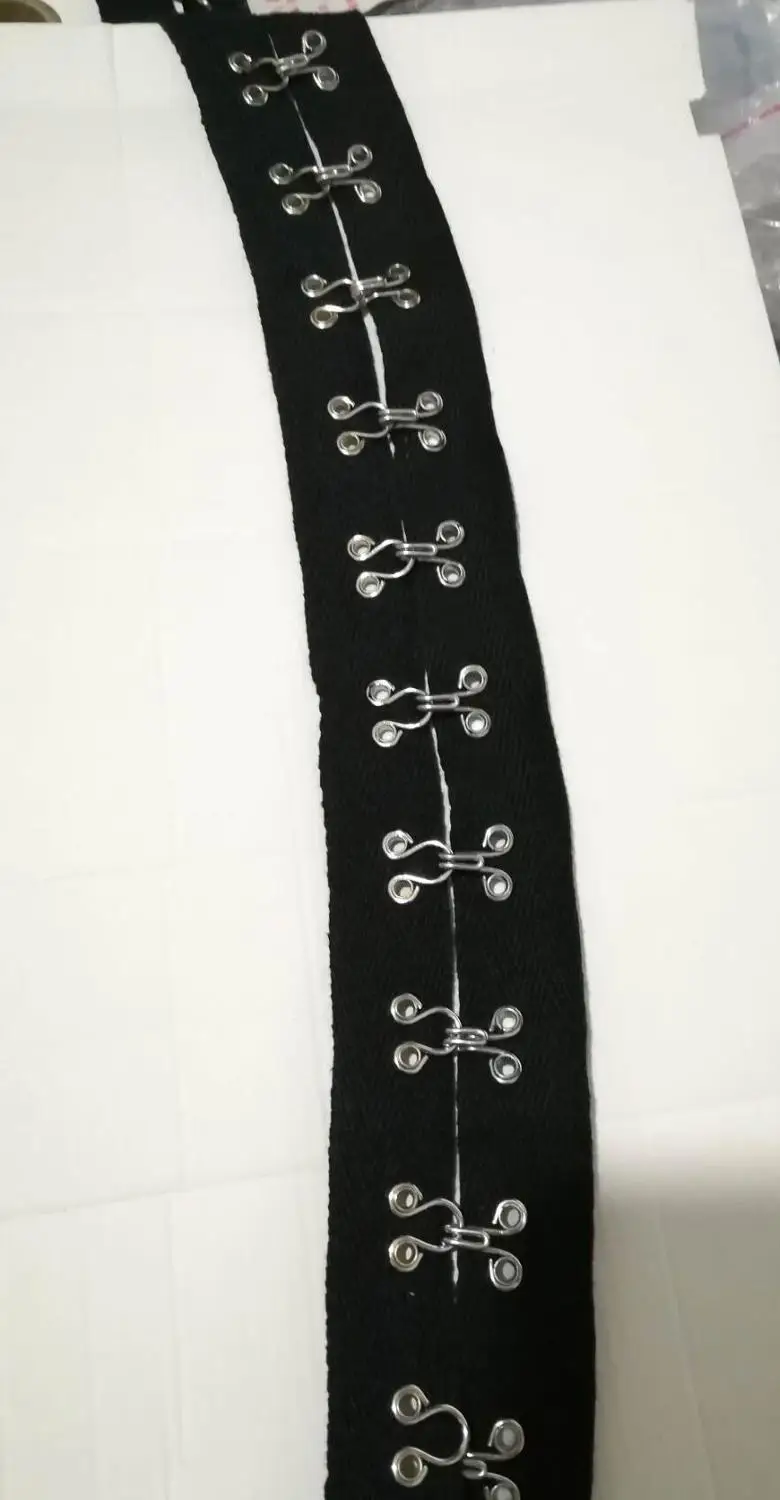 metal hook and eye TP01 сделай сам Уникальный ручной работы прозрачный стеклянный заклепки из горного хрусталя на 2 см черная хлопковая лента латунь никель крюк глаз свадебное платье украшения - Цвет: metal hook and eye
