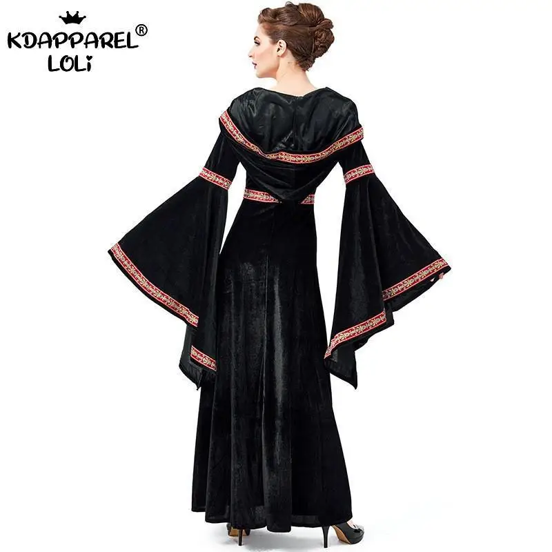 Женские платья костюмы на Хэллоуин средневековые викторианские рукав труба