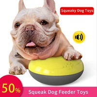 squeaky dog toys ball squeeze interactive treat dispenser dog puzzle feeder toys for small large dogs slow puppy feeding toy