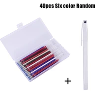 40pcs heat erasable pen high temperature disappearing fabric marker refills wit storage box fabric craft tailoring accessories