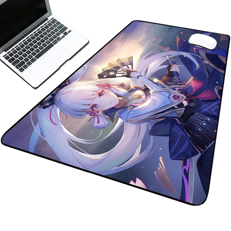 Коврик для мыши Ayaka Genshin Impact Xl, коврик для мыши, подставка для клавиатуры, игровые коврики, компьютерные аксессуары, игровой стол 300x700, настольный набор, компьютерная мышь