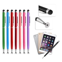 500pcslot 2 in 1 mobile phone stylus fine point round thin tip capacitive touch screen universal for ipad iphone custom logo