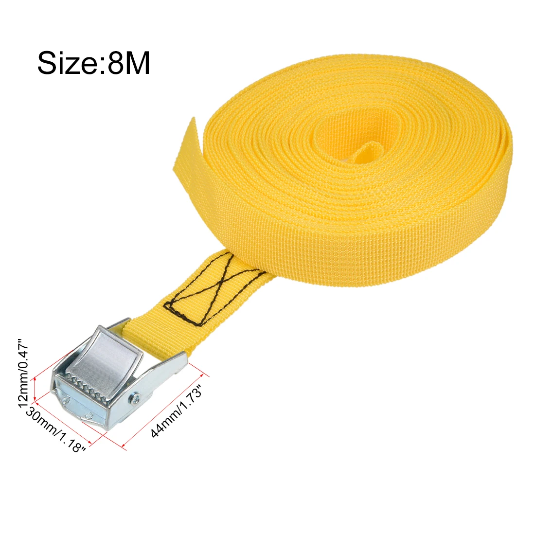 

uxcell 8M x 25mm Lashing Strap Cargo Tie Down Straps with Cam Lock Buckle 250Kg Work Load, Yellow