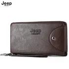 Длинные кошельки JEEP BULUO для мужчин, брендовый кожаный смарт-кошелек для кредитных карт, Модный деловой Повседневный держатель